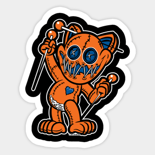 Happy VooDoo Kitty Cat Doll Orange and Reflex Blue Sticker